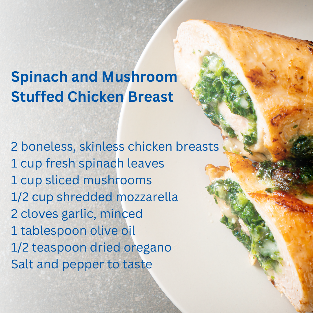 LWC 10OCT 2023 Image Spinach and Mushroom Stuffed Chicken Breast